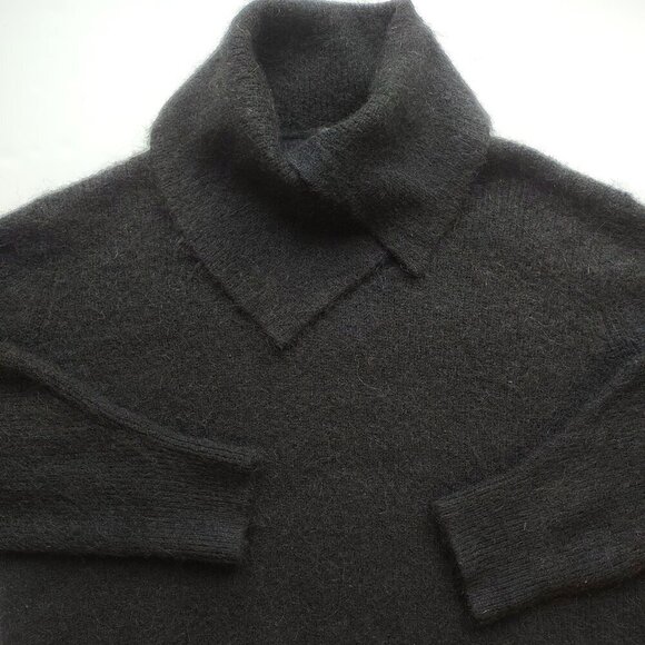 H&M Alpaca & Wool Cowl Neck Sweater Relaxed Fit Soft Knit Boho Indie Size Large - Picture 1 of 11